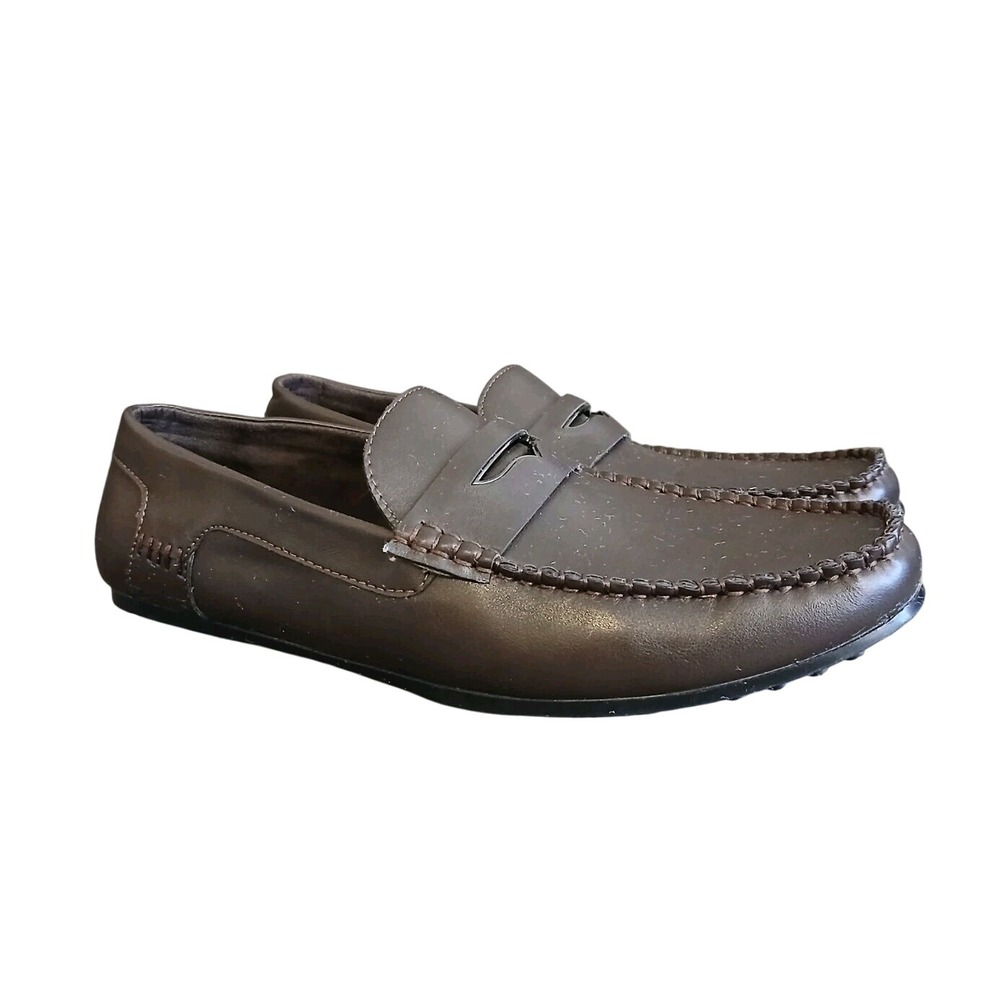 Man's Casual Shoes‎ FUSARO ANTONIO Penny Loafer slip ons Black leather 8.5 #994